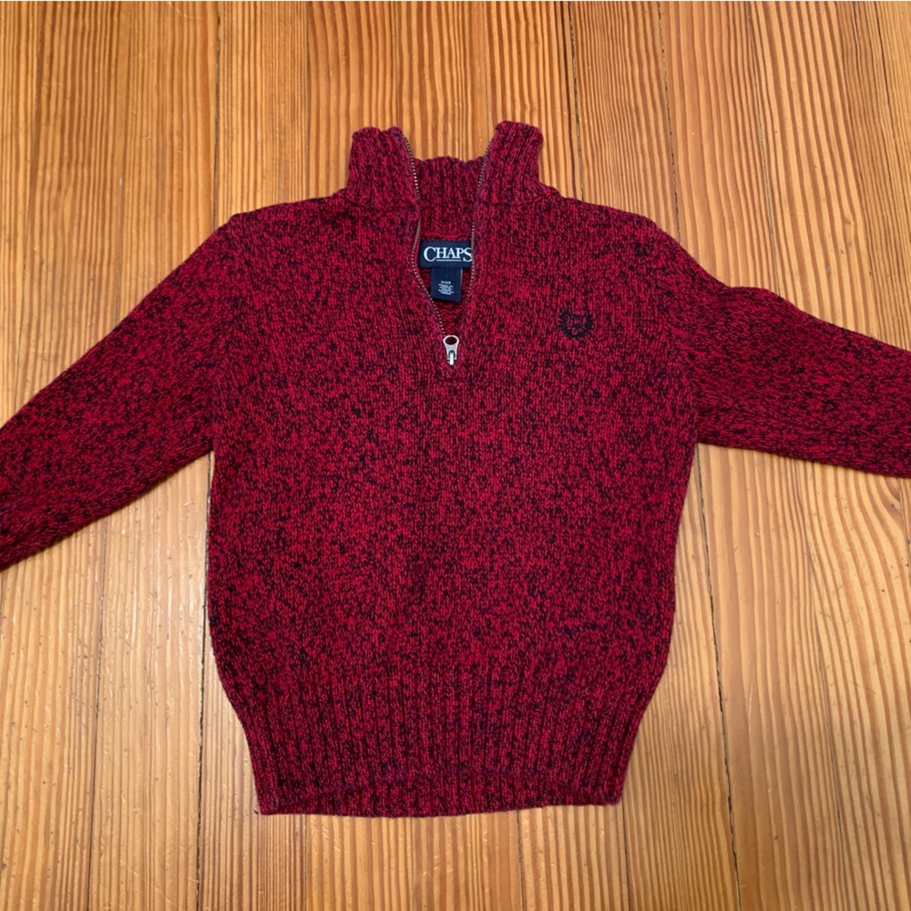 Chaps Boys 1/4 Zip Pullover Longsleeve Sweater Red size 2T
